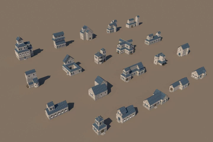 Medieval Building 3D Low Poly Models