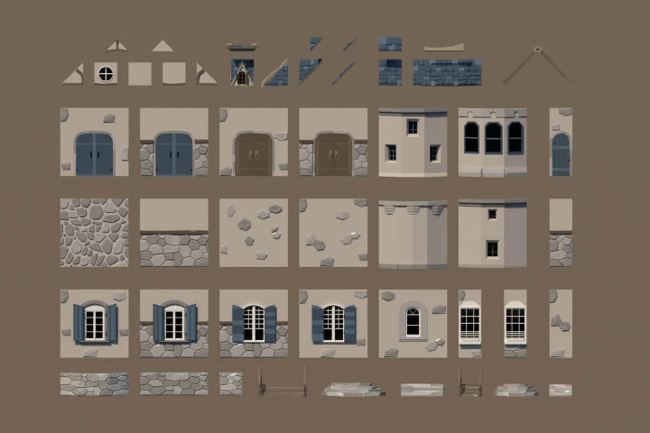 Medieval Building 3D Low Poly Models