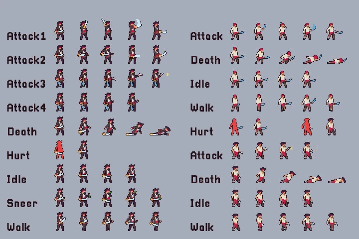 Pirate Invasion Game Assets Pixel Art Pack