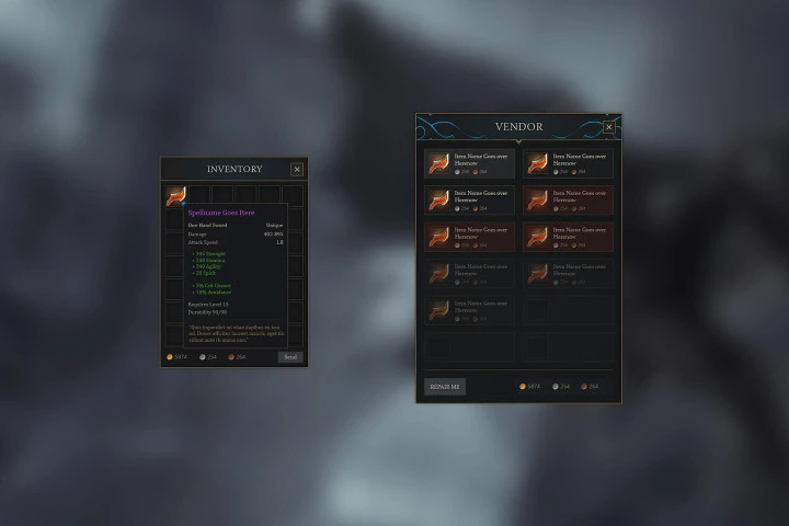 RPG & MMO Game User Interface
