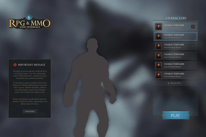 RPG & MMO Game User Interface
