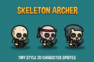 Skeleton Archer Tiny Style 2D Sprites