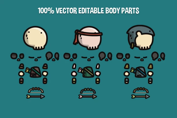 Skeleton Archer Tiny Style 2D Sprites