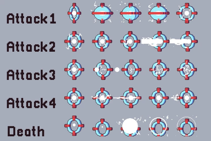 Snow Bosses Game Character Pixel Art Pack