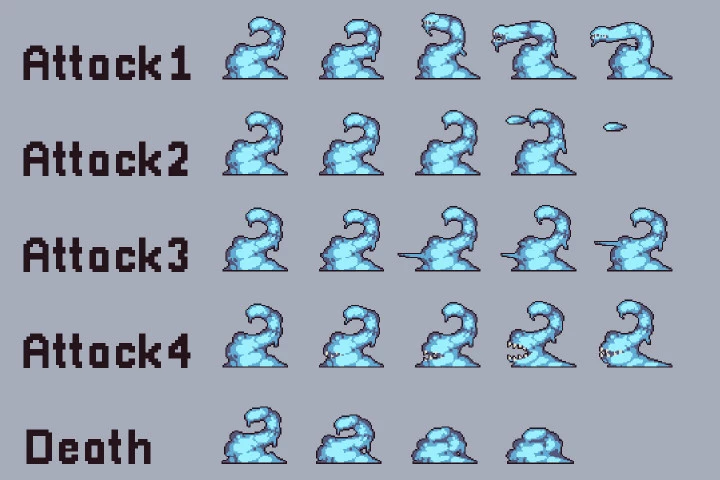 Snow Bosses Game Character Pixel Art Pack