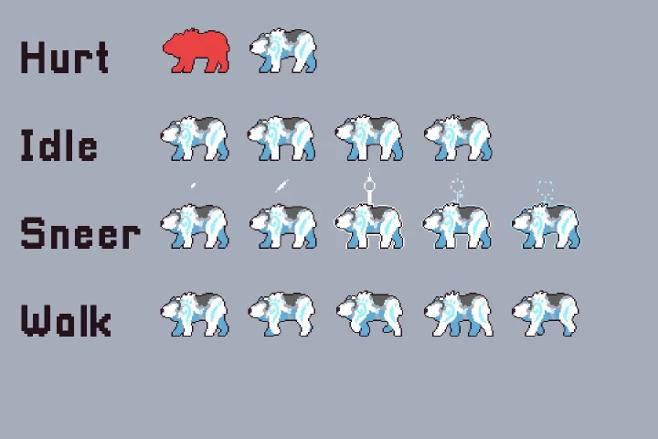 Snow Bosses Game Character Pixel Art Pack