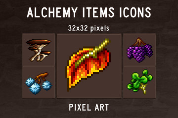 Demon Skill Icons 32x32 Pixel Art Download 