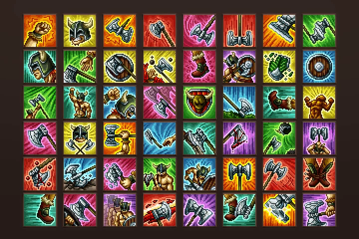 Barbarian Skills Pixel Art Icon Pack