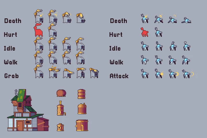 Engineering Game Assets Pack Pixel Art