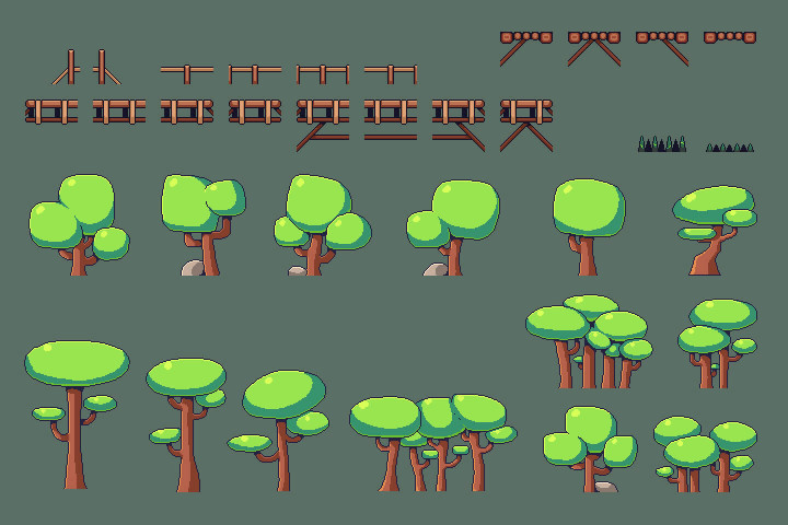 Forest Pixel Art Environment Asset Set - CraftPix.net