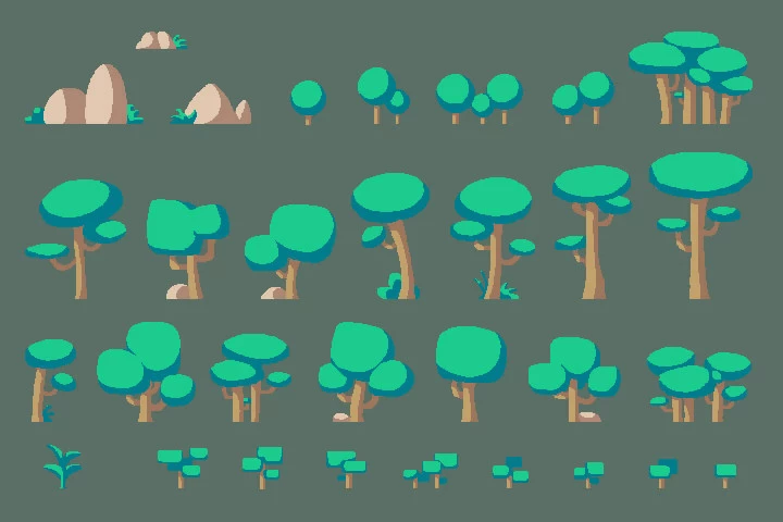 Forest Pixel Art Environment Asset Set