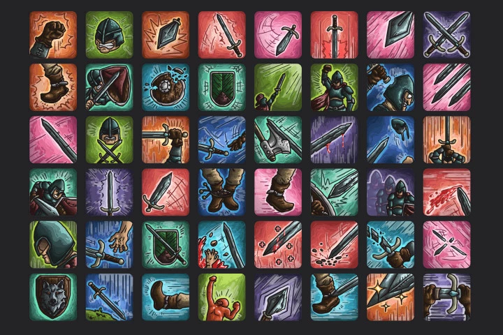 Free Swordsman Skills Icon Pack