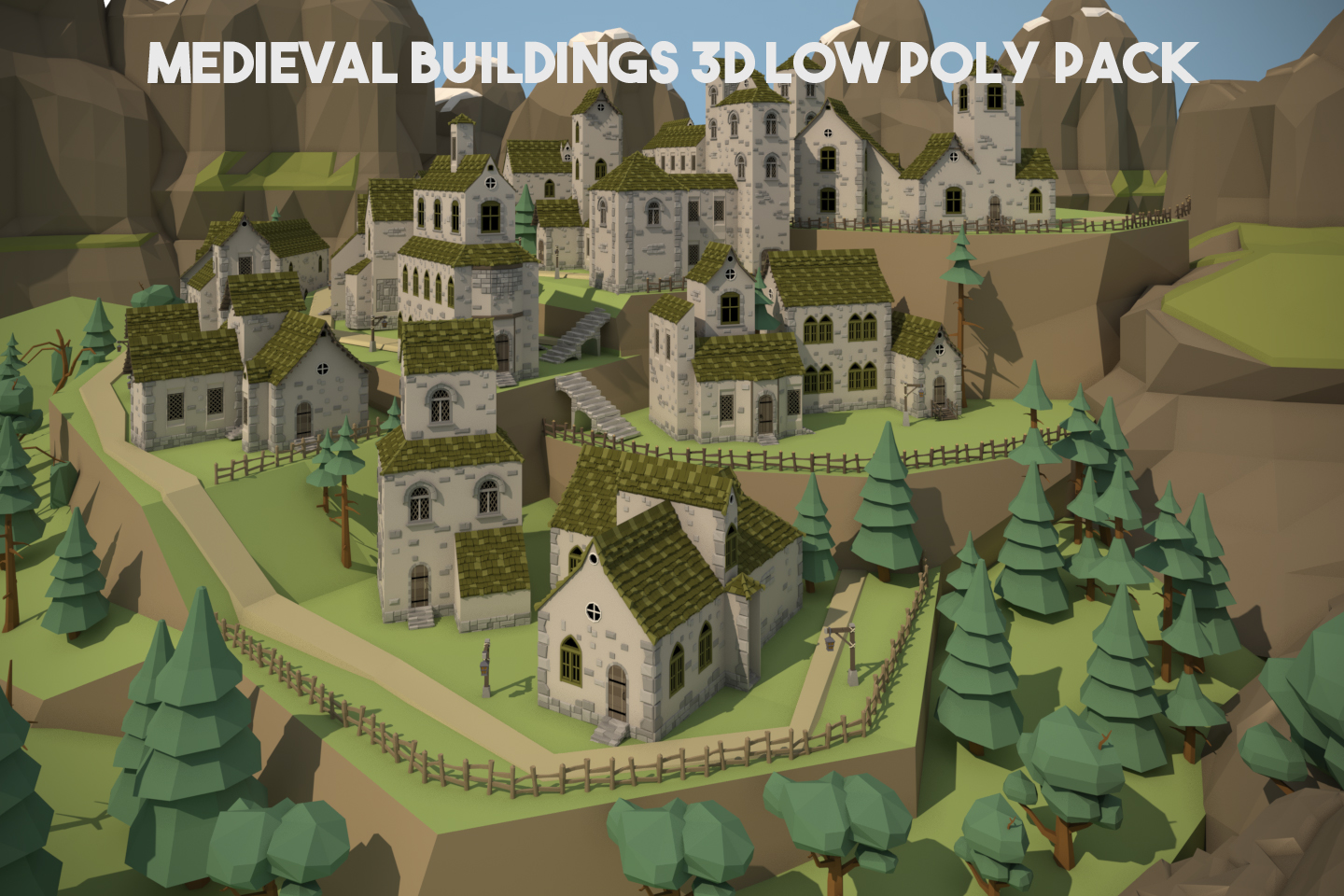 Medieval Buildings 3D Pack - CraftPix.net