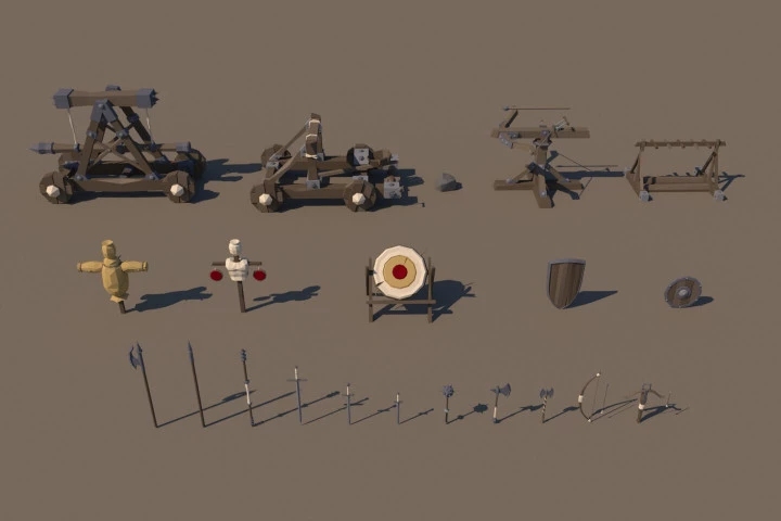Medieval Weapons 3D Low Poly Models