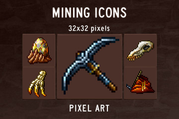 Mining Icons Pixel Art Pack
