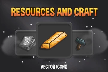 Resources and Craft Vector Game Icons