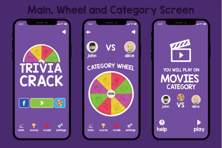 Trivia Crack Game Graphic Assets