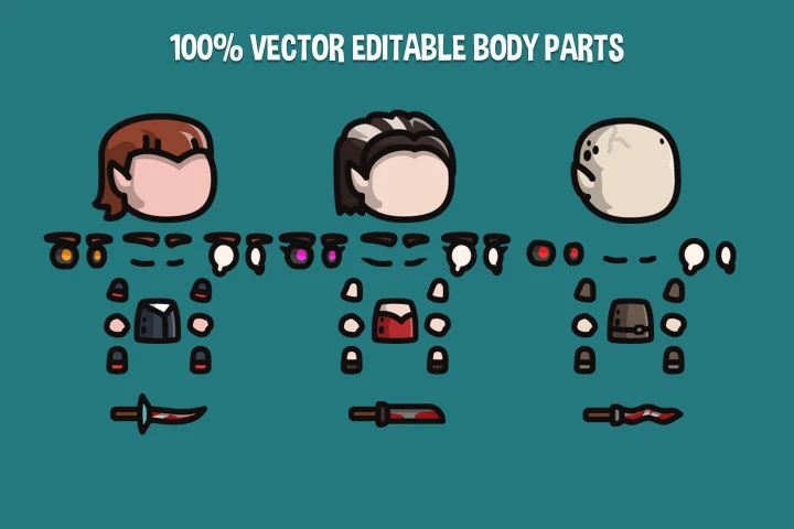 Vampire Tiny Style 2D Character Sprites