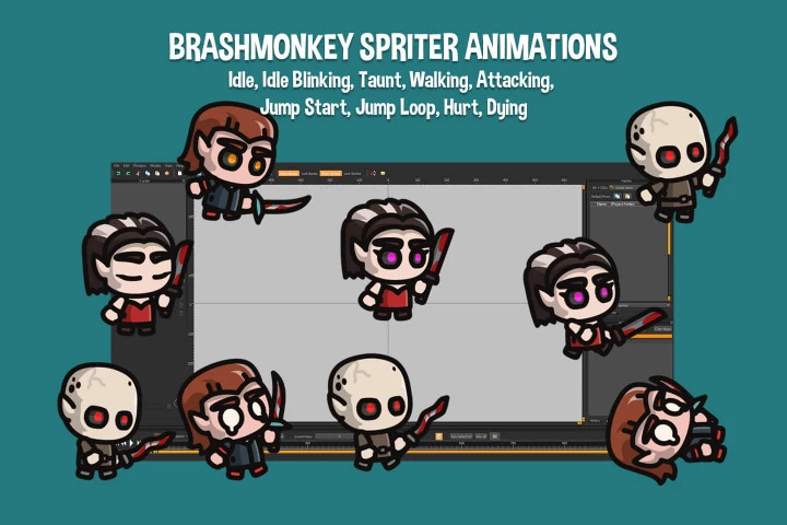 Vampire Tiny Style 2D Character Sprites