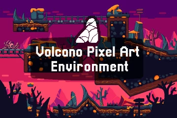 Volcano Pixel Art Environment Assets Pack