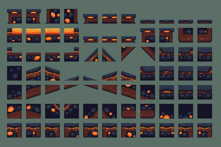 Volcano Pixel Art Environment Assets Pack