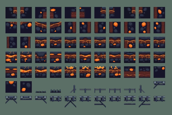 Volcano Pixel Art Environment Assets Pack