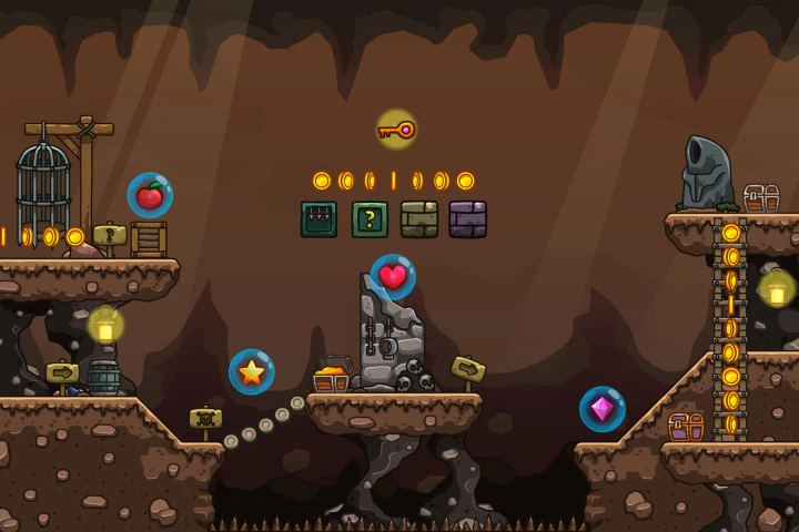 Dungeon Cartoon 2D Platformer Tileset
