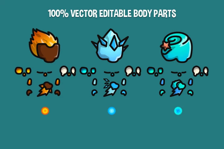 Elemental Tiny Style 2D Sprites