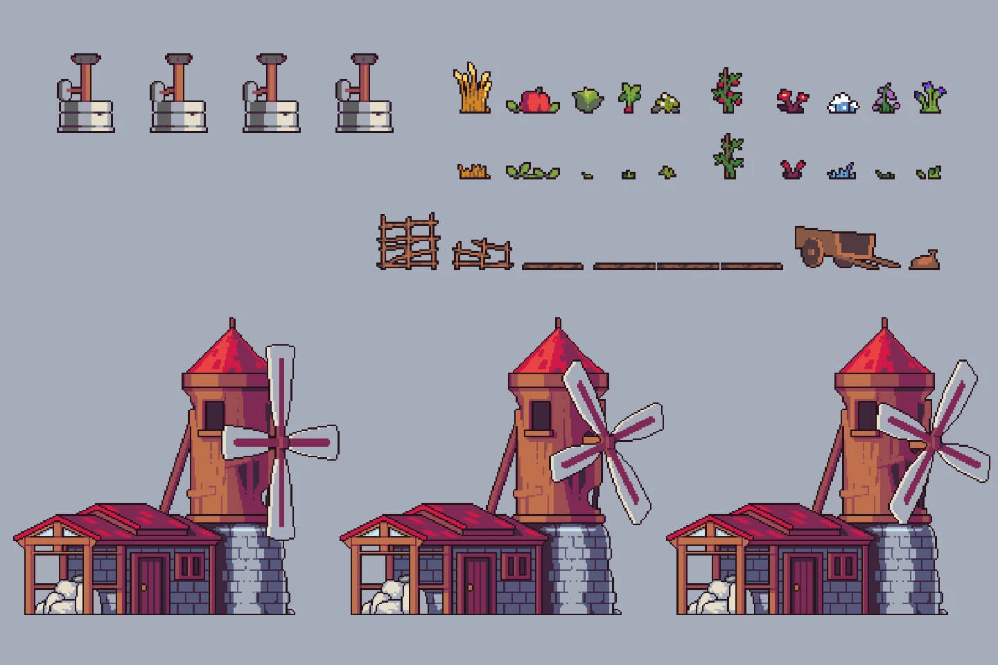 Farming Pixel Art Pack by Free Game Assets (GUI, Sprite, Tilesets)