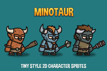 Free Minotaur Tiny Style 2D Sprites