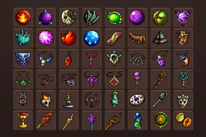 Magic Artifacts Pixel Art Icons