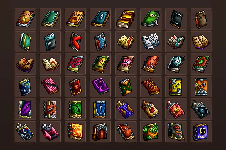 Magic Books Pixel Art Icons Pack