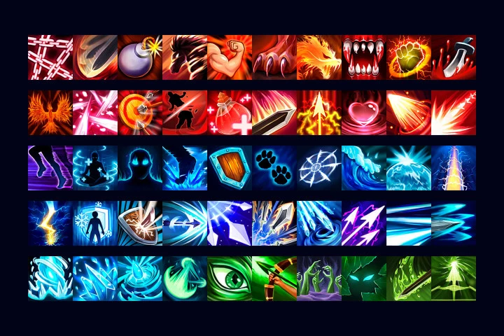 100 Skill Icons Pack for RPG