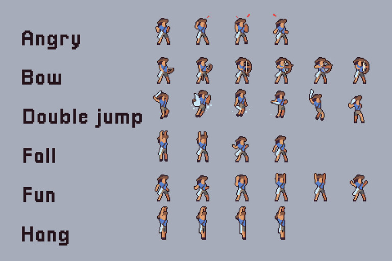 3 Character Sprite Sheets Additional Animation Set