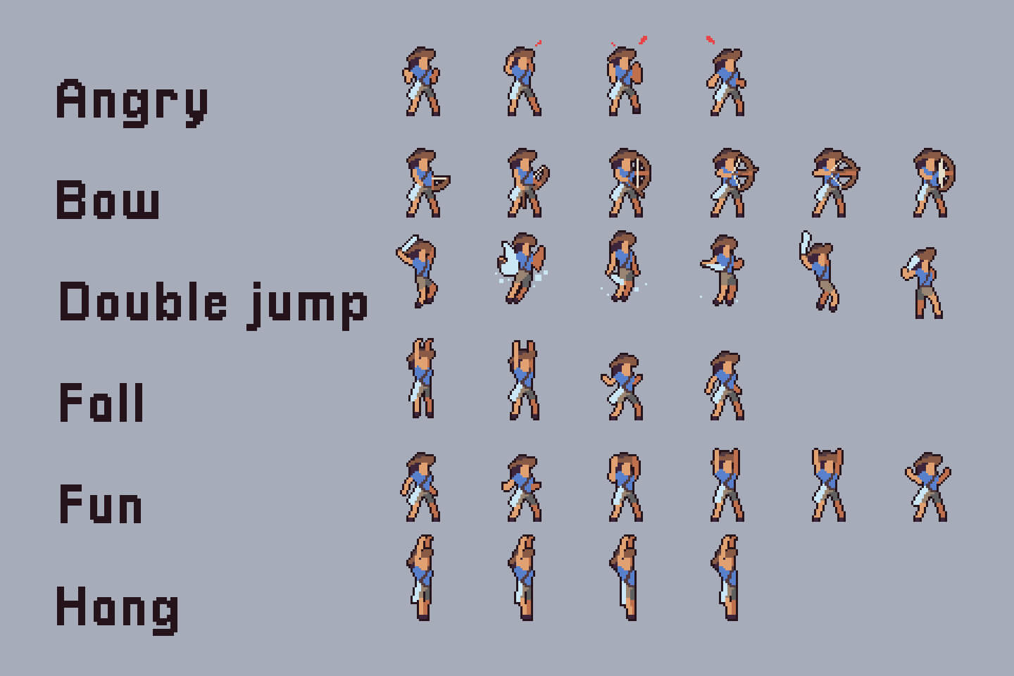 3 Character Sprite Sheets Additional Animation Set - CraftPix.net