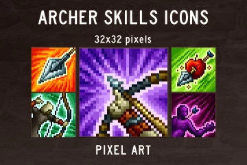 Archer Skills Pixel Art Icons