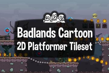 Badlands Cartoon 2D Game Tileset