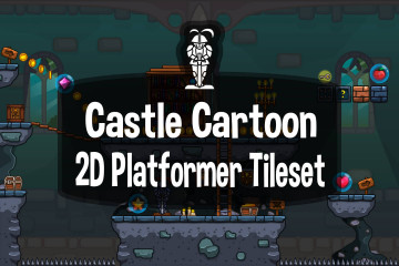 Castle Cartoon 2D Platformer Tileset