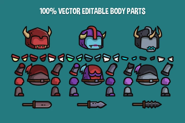 Demon Knight Tiny Style 2D Sprites