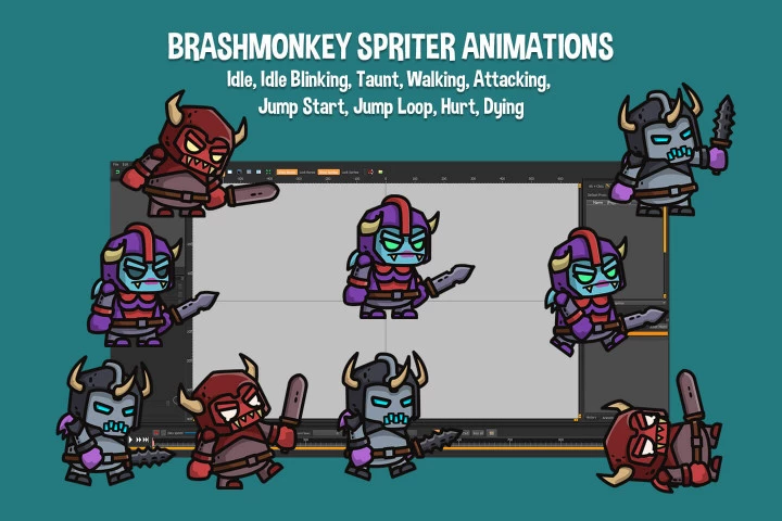 Demon Knight Tiny Style 2D Sprites