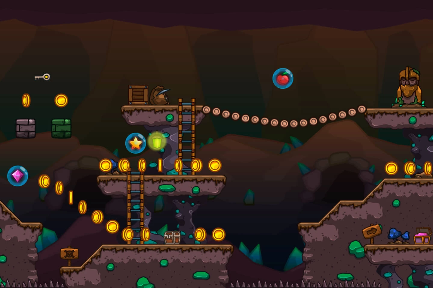 Mine Platformer 2D Game Tileset 