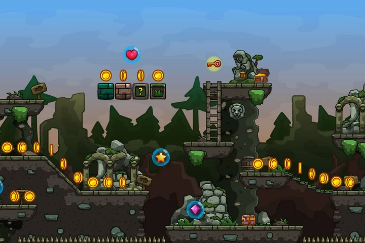 Free Medieval Ruins Cartoon 2D Tileset