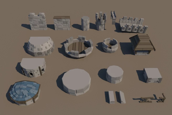 Medieval Fortress Pack 3D Low Poly Models