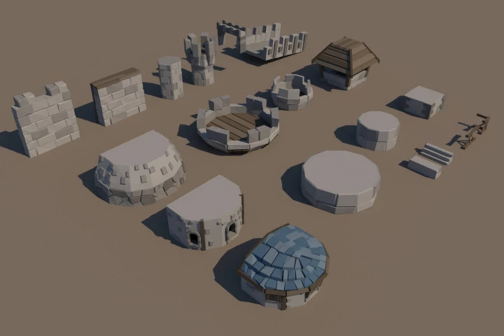 Medieval Fortress Pack 3D Low Poly Models