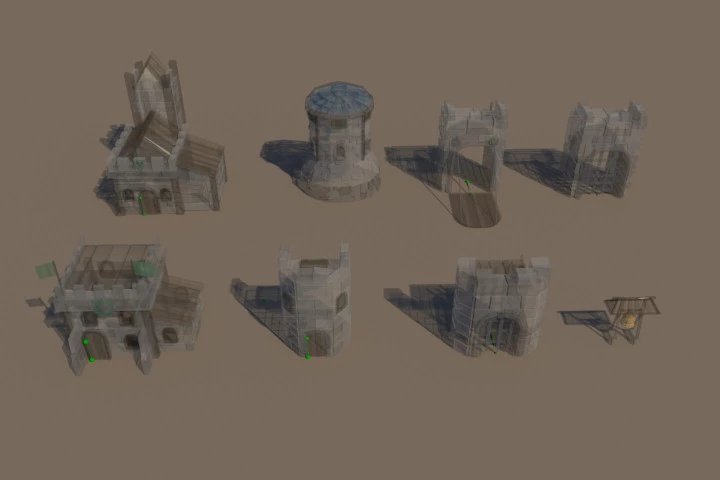 Medieval Fortress Pack 3D Low Poly Models