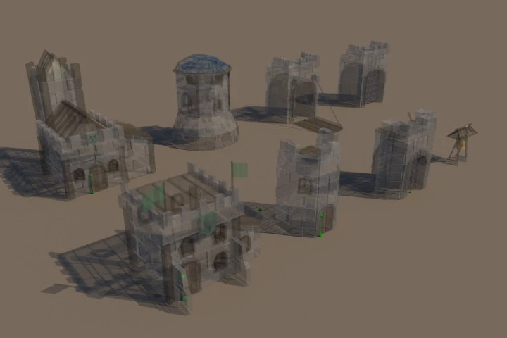 Medieval Fortress Pack 3D Low Poly Models