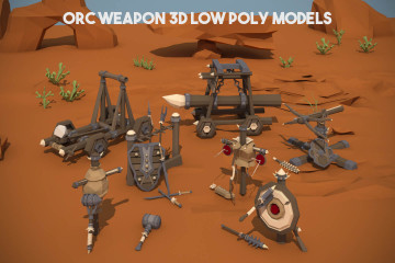 Orc Weapon 3D Low Poly Models