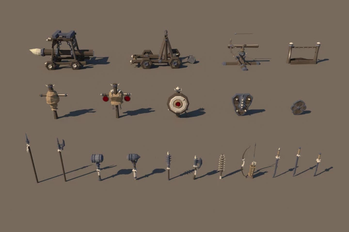 Orc Weapon 3D Low Poly Models