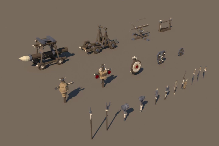 Orc Weapon 3D Low Poly Models