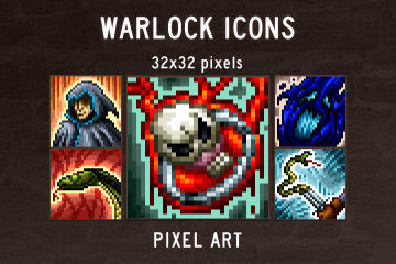 Warlock Skills Pixel Art Icons Pack